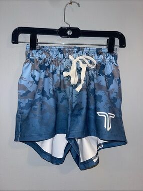 Takedown Blue Camo‎ Boxing Athletic Shorts XS